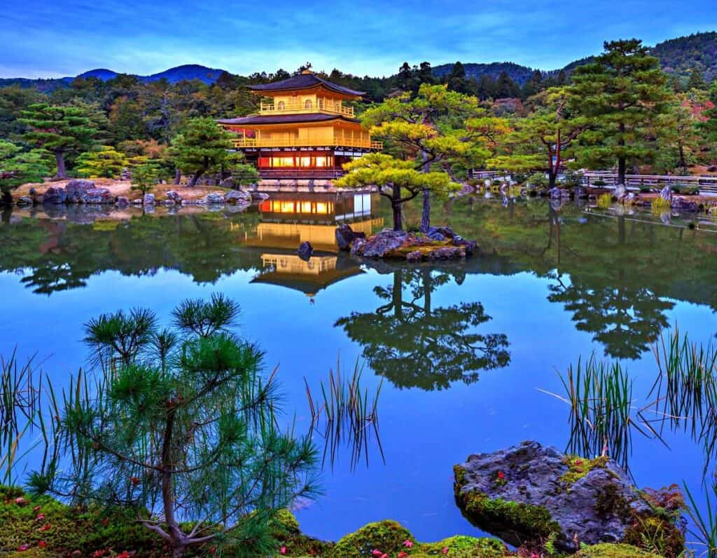 Kinkakuji Temple reflection in the Mirror Pond